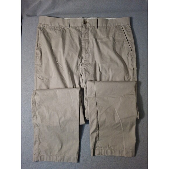 Tailor Byrd Collection Pants Men's 38x34 Chino Business Casual Flat Front Khaki - Picture 5 of 11